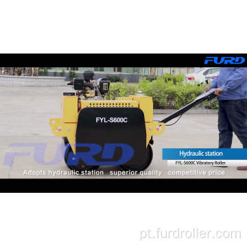 Caminhe atrás do equipamento de compactação do solo de rolos vibratórios para venda FYL-S600